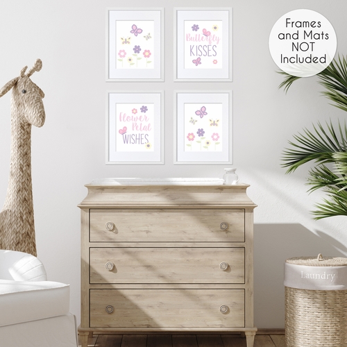 Butterfly Pink and Purple Wall Art Prints - Set of 4 - alt image 3