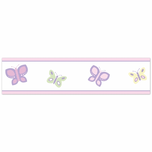 Butterfly Pink and Purple Wallpaper Border - alt image 1