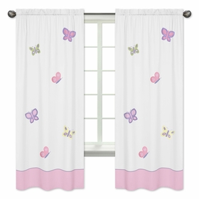 Butterfly Pink and Purple Window Panels - Set of 2