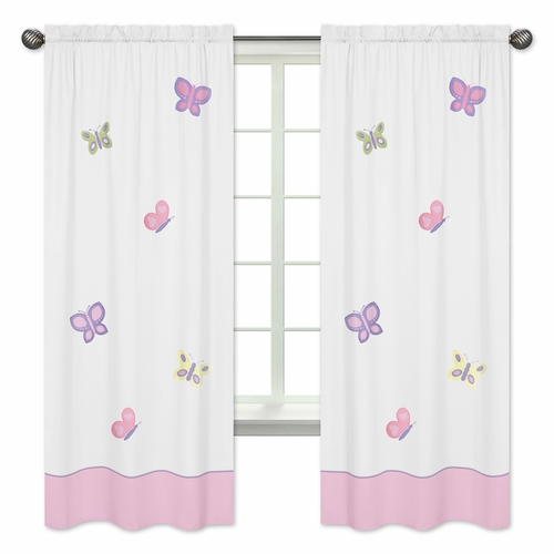 Butterfly Pink and Purple Window Panels - Set of 2