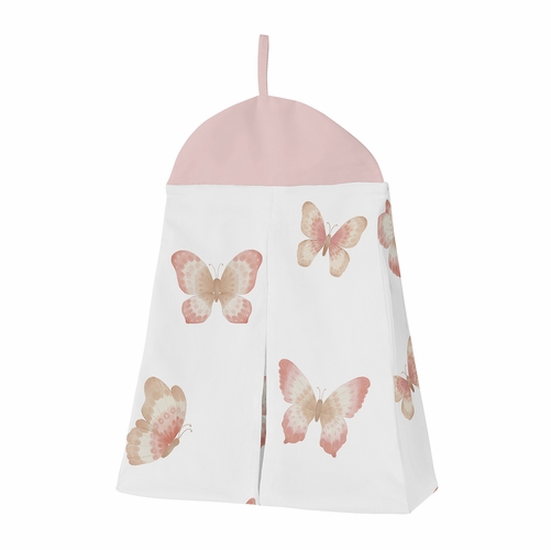 Butterfly Pink and Taupe Collection 4 Piece Crib Bedding - alt image 4