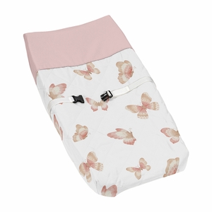 Butterfly Pink and Taupe Collection Changing Pad Cover