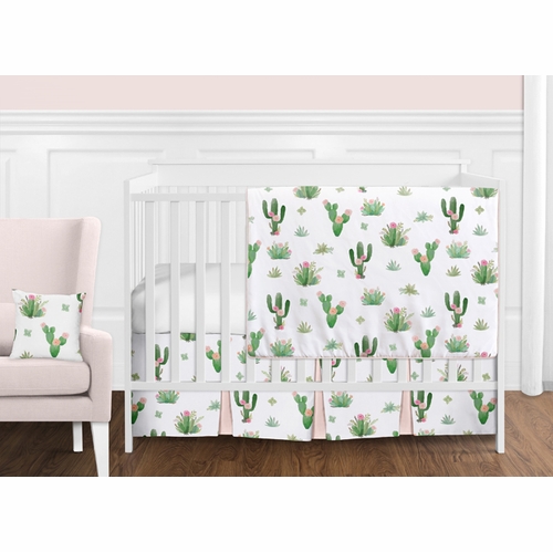 Cactus Floral Collection 11 Piece Bumperless Crib Bedding