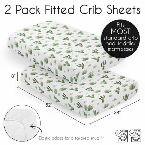 Cactus Floral Collection 2 Pack Crib Sheets - alt image 5