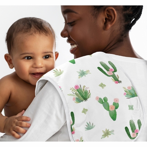 Cactus Floral Collection Absorbent Burp Cloths - 3 Pack Set - alt image 1