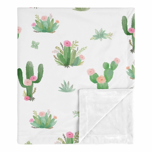 Cactus Floral Collection Baby Blanket