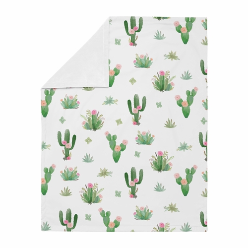 Cactus Floral Collection Baby Blanket - alt image 1
