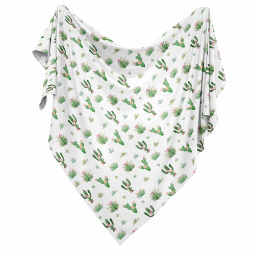 Cactus Floral Collection Baby Swaddle Blanket - alt image 1