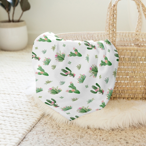 Cactus Floral Collection Baby Swaddle Blanket - alt image 3