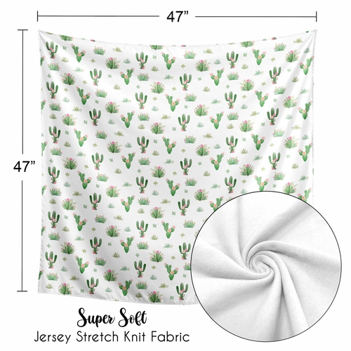 Cactus Floral Collection Baby Swaddle Blanket - alt image 4