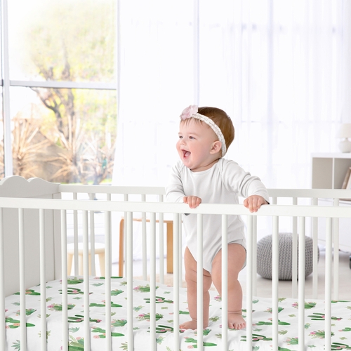 Cactus Floral Collection Crib Sheet  - Cactus Floral Print - alt image 1