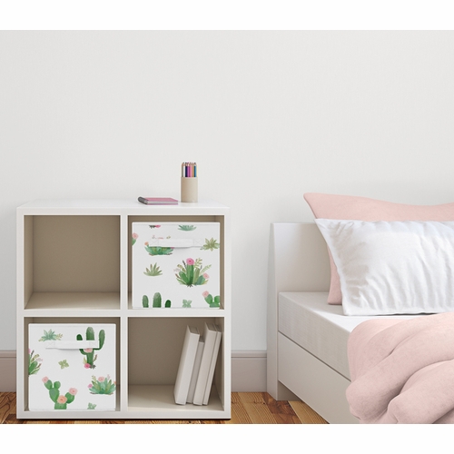 Cactus Floral Collection Foldable Fabric Storage Bins - Set of 2 - alt image 1