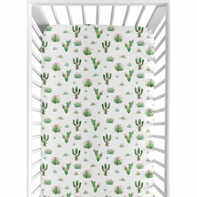 Cactus Floral Collection Jersey Knit Crib Sheet