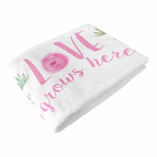 Cactus Floral Collection Monthly Milestone Baby Blanket - alt image 5