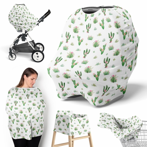 Cactus Floral Collection Multi Use Baby Car Seat and Nursing Cover