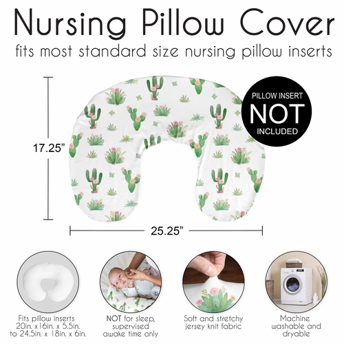 Cactus Floral Collection Nursing Breastfeeding Pillow Cover - alt image 5