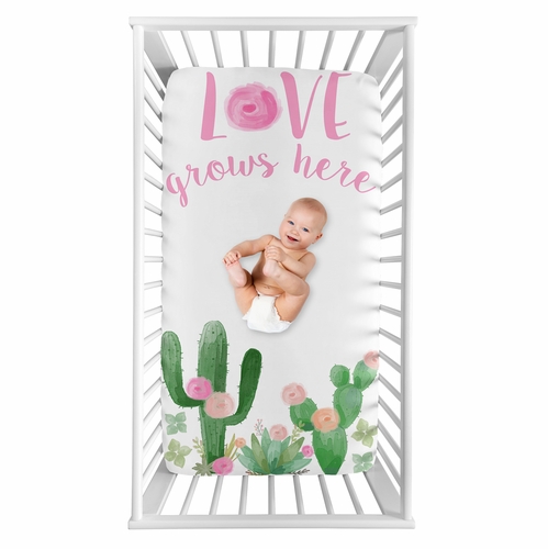 Cactus Floral Collection Photo Op Crib Sheet