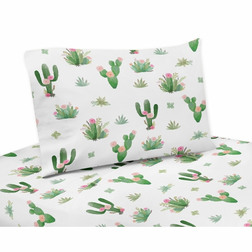 Cactus Floral Collection Queen Sheet Set
