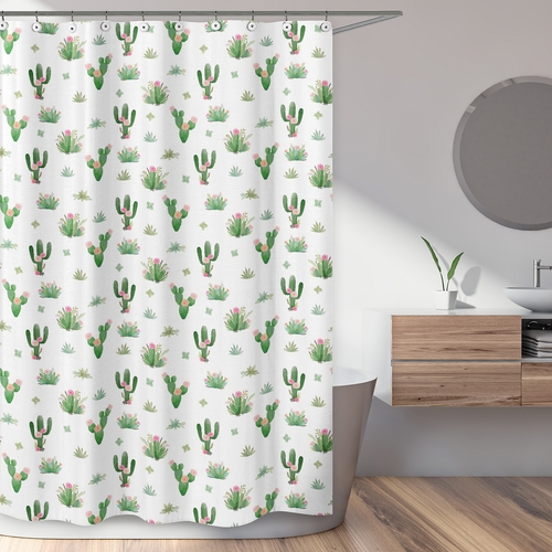 Cactus Floral Collection Shower Curtain - alt image 1