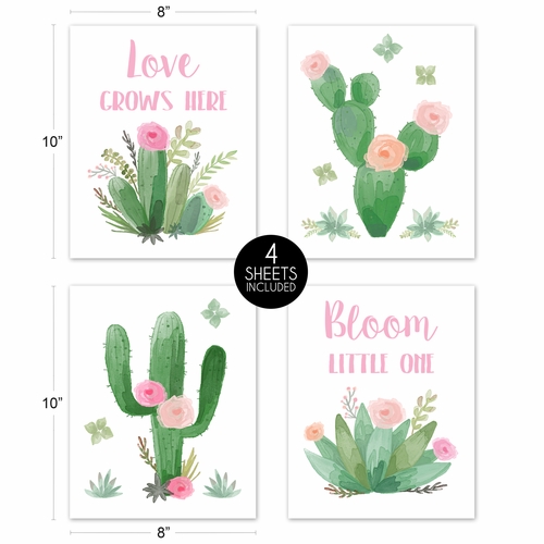 Cactus Floral Collection Wall Art Prints - Set of 4 - alt image 4