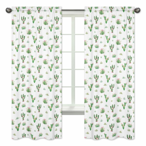 Cactus Floral Collection Window Panels - Set of 2