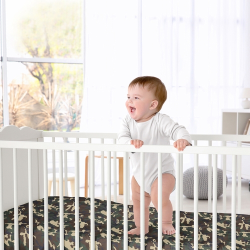 Camo Green Crib Sheet - Camo Print - alt image 1