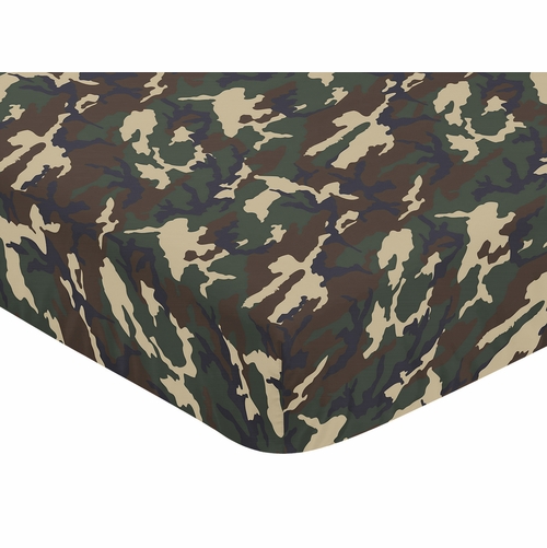 Camo Green Crib Sheet - Camo Print - alt image 2