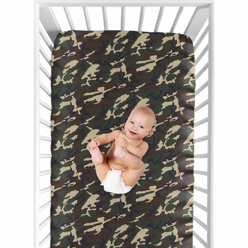 Camo Green Crib Sheet - Camo Print - alt image 3
