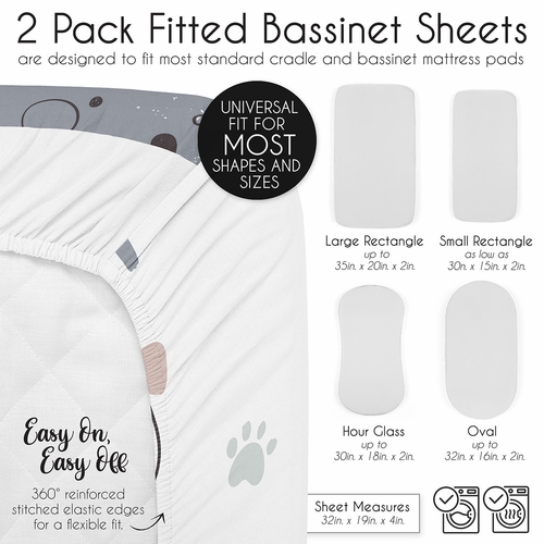 Cartoon Puppy Collection 2 Pack Baby Bassinet Fitted Sheets - alt image 5