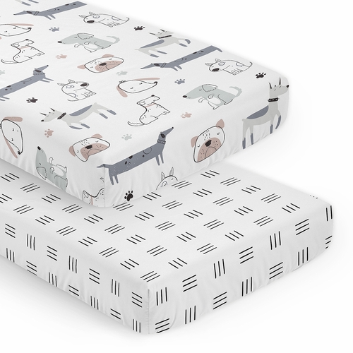Cartoon Puppy Dog Collection 2 Pack Crib Sheets