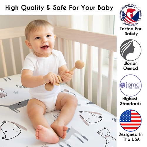 Cartoon Puppy Collection 3 Pack Crib Sheets - alt image 1