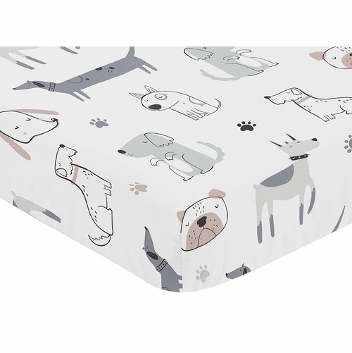 Cartoon Puppy Dog Collection Crib Sheet - alt image 2