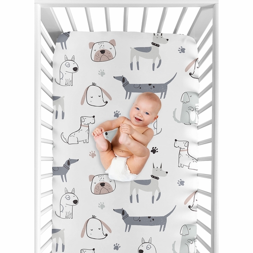 Cartoon Puppy Dog Collection Crib Sheet - alt image 3