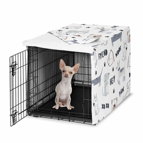 Cartoon Puppy Collection Dog Crate Kennel Cover 24in.