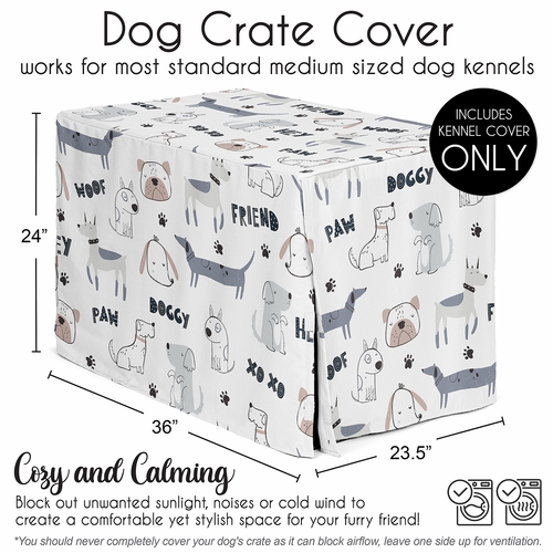 Cartoon Puppy Collection Dog Crate Kennel Cover 36in. - alt image 4