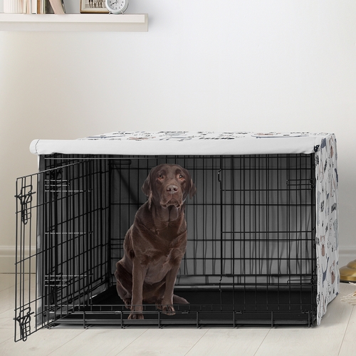 Cartoon Puppy Collection Dog Crate Kennel Cover 42in. - alt image 1