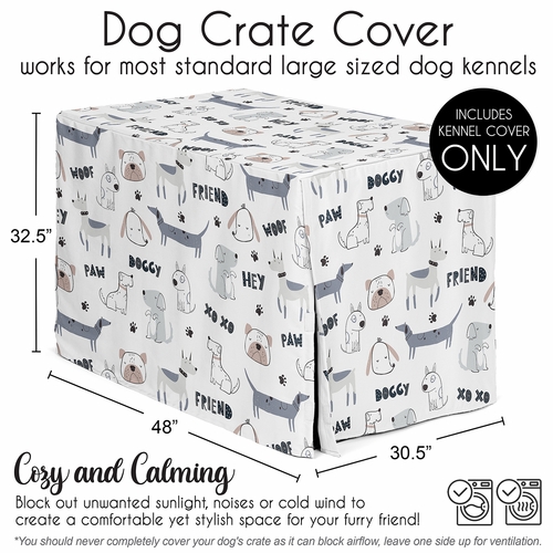 Cartoon Puppy Collection Dog Crate Kennel Cover 48in. - alt image 4