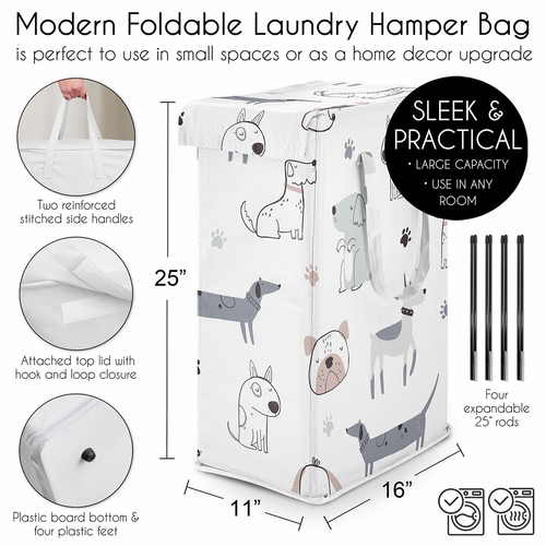 Cartoon Puppy Collection Laundry Hamper with Handles - alt image 4