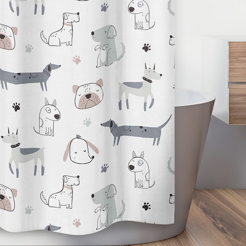Cartoon Puppy Dog Collection Shower Curtain - alt image 2