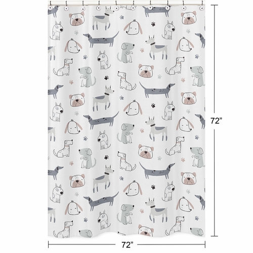Cartoon Puppy Dog Collection Shower Curtain - alt image 4