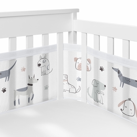 Cartoon Puppy Collection Sweet Jojo Designs + BreathableBaby Breathable Mesh Crib Liner Pad