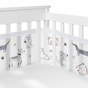 Cartoon Puppy Collection Sweet Jojo Designs + BreathableBaby Breathable Mesh Crib Liner Pad