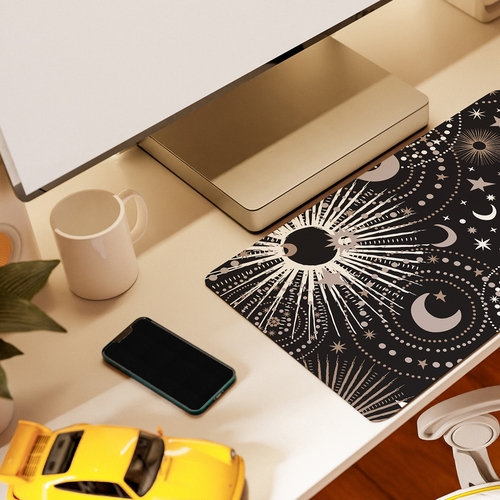 Celestial Black Collection Large Mouse Pad Desk Mat - alt image 1