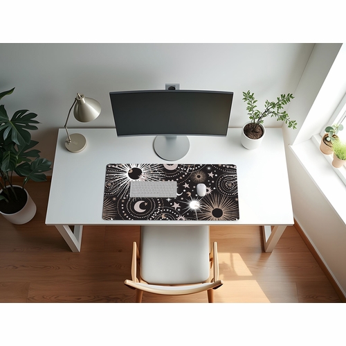 Celestial Black Collection Large Mouse Pad Desk Mat - alt image 5