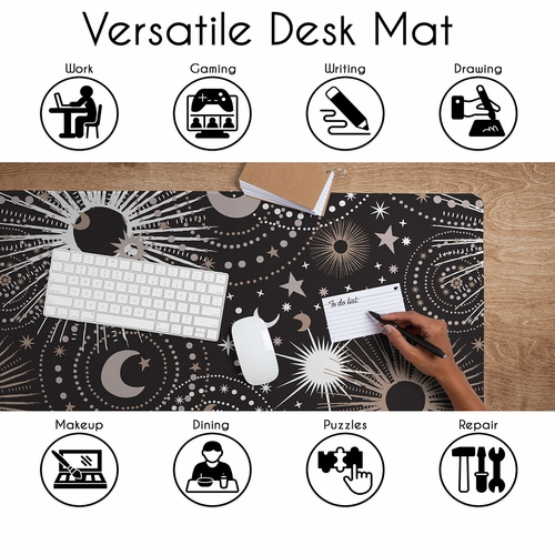 Celestial Black Collection Large Mouse Pad Desk Mat - alt image 4