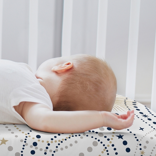 Celestial Navy Blue and Gold Collection 2 Pack Baby Bassinet Fitted Sheets - alt image 2