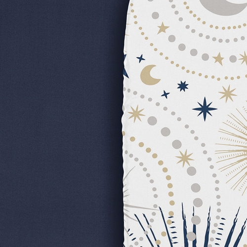 Celestial Navy Blue and Gold Collection 2 Pack Baby Bassinet Fitted Sheets - alt image 4