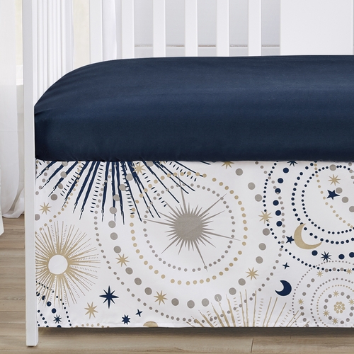 Celestial Navy Blue and Gold Collection 4 Piece Crib Bedding - alt image 3
