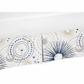 Celestial Navy Blue and Gold Collection Crib Bed Skirt