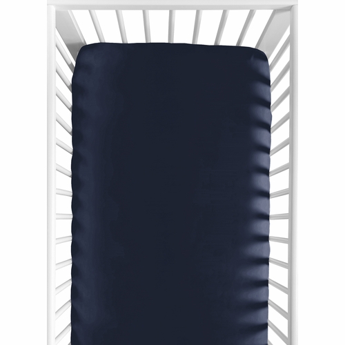 Celestial Navy Blue and Gold Collection Crib Sheet - Solid Navy Blue